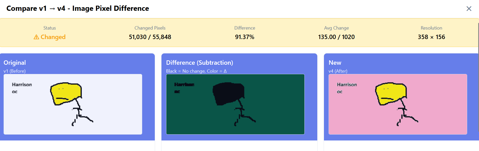 Image diff screenshot